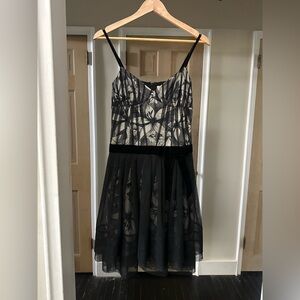 Karen Millen Black and Cream Floral Dress